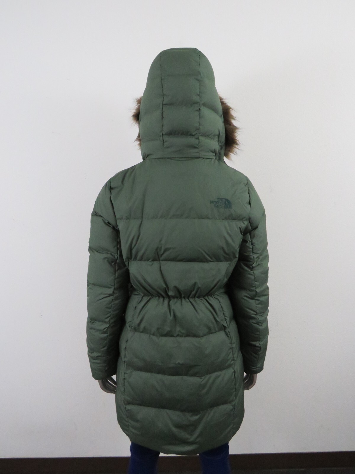 Pre-owned The North Face Womens  Dealio Insulated 550-down Winter Parka Jacket - Thyme In Green
