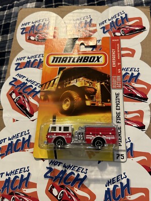 MATCHBOX # 75 RED PIERCE FIRE ENGINE EL SEGUNDO FIRE DEPARTMENT