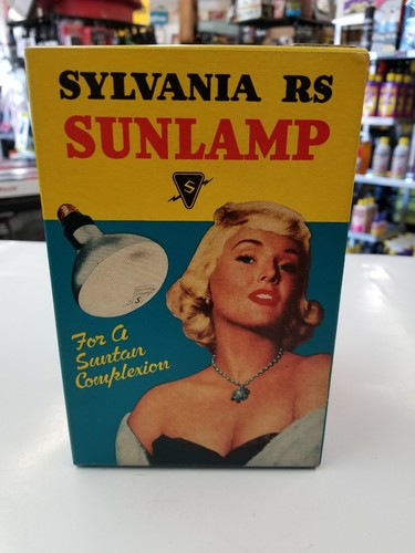 VINTAGE USED SYLVANIA 1950S RS SUNLAMP REPLACEMENT LIGHT BULB WITH BOX UNTESTED