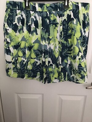North Face Flash Dry Multicolor Green Floral Pull On Swim/Shorts XL NWT