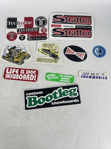 LOT OF 10 Assorted Vintage Snowboard Snowboarding Stickers