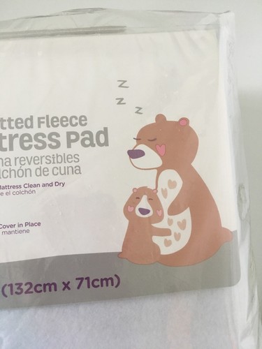 NEW (2 PACK) Parent's Choice Baby Infant Fitted White Fleece Crib Pad Waterproof