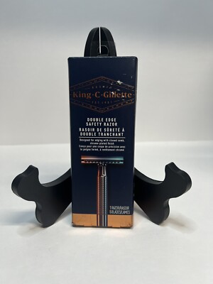 King C. Gillette Double Edge Safety Razor with Chrome-Plated Finish & 5 Refills