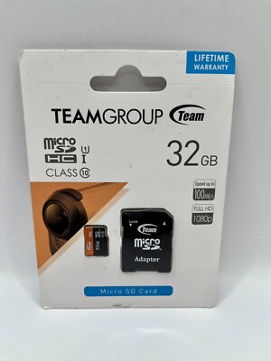 32gb Micro SD card 100mb/s 1080p Team Group Brand New in Box