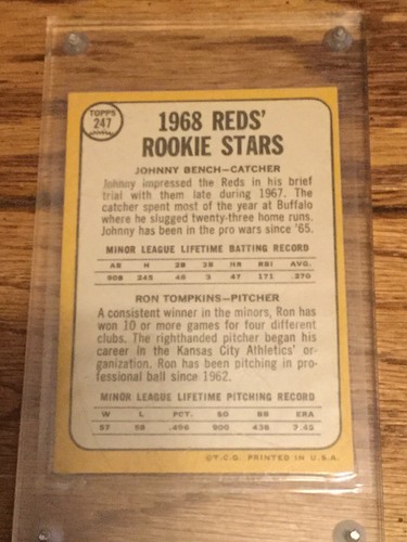 1968 Topps Johnny Bench #247 Baseball Card