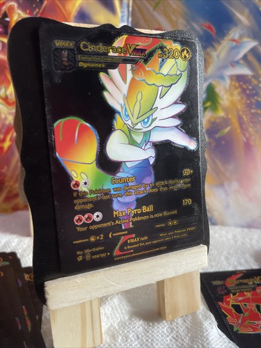 Cinderace VMAX 194/192 Rainbow HP320 - Black Foil Fan Art Cinderace VMAX 194/192 Rainbow HP320 - Black Foil Fan Art