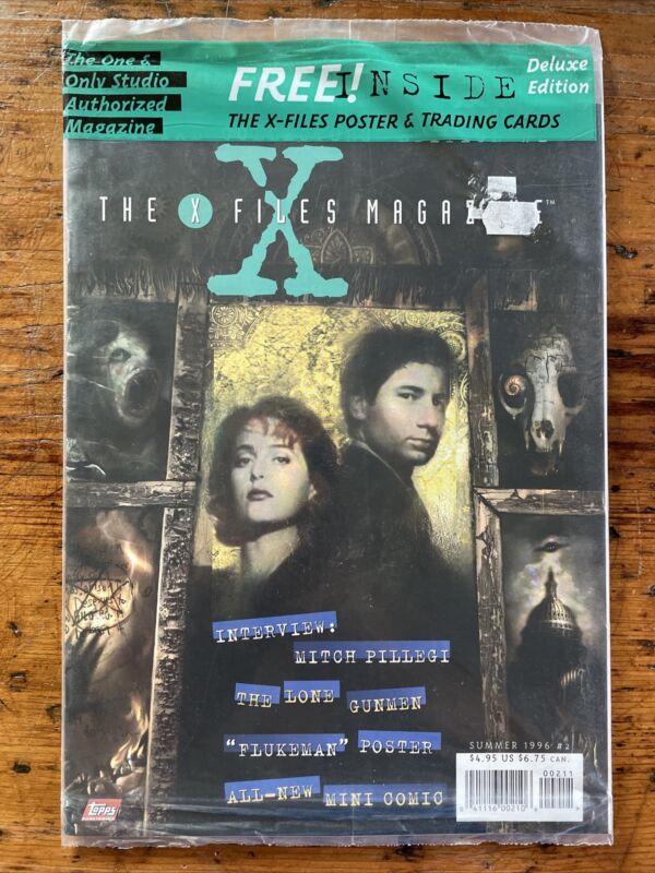 NEW THE X FILES MAGAZINE 2 SUMMER 1996 Sealed Poster + Trading Cards Sci-Fi Rare