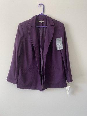 AMANDA SMITH sz 18W Purple Blazer Long Sleeve Jacket Work Professional Plus