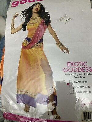Bollywood Costume Sexy Eastern Indian Or/Pk/Pur Poly Satin 2Pc Exotic Costume