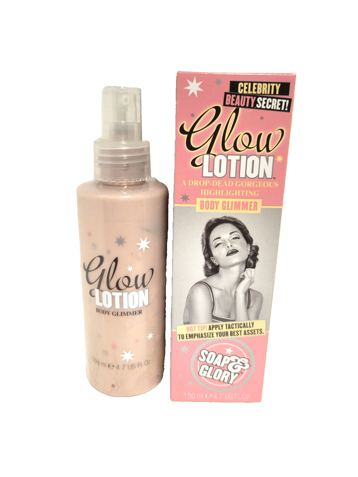 NEW SOAP & GLORY GLOW BODY GLIMMER HIGHLIGHTING SHIMMER LOTION 4.7 oz RARE!