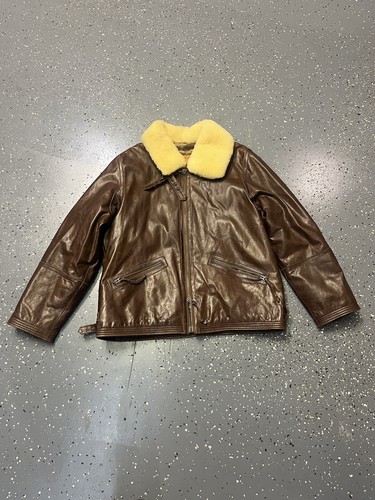 vintage EDDIE BAUER leather B3 bomber jacket XL shearling