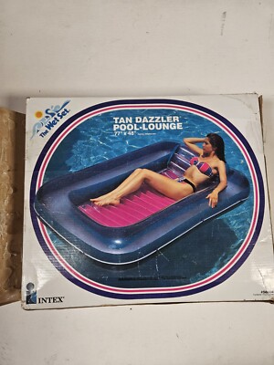 Vintage Intex Wet Set Tan Dazzler Inflatable Pool Lounge Float #58804 1990s