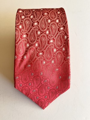 NWT Mens Necktie Hot Bright Pink Paisley 100% SILK