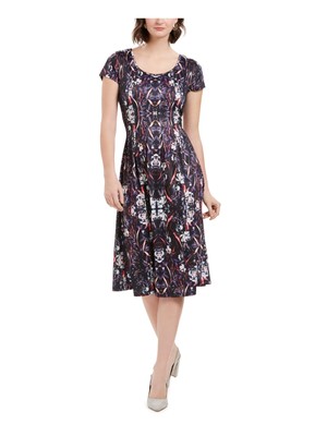 Женское черное платье PETITE с коротким рукавом из коллекции NY COLLECTION PETITE PXL