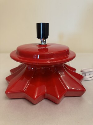 Atlantic Ceramic Christmas Tree Base *Vintage Molded *Vintage Vibrant Red Glaze