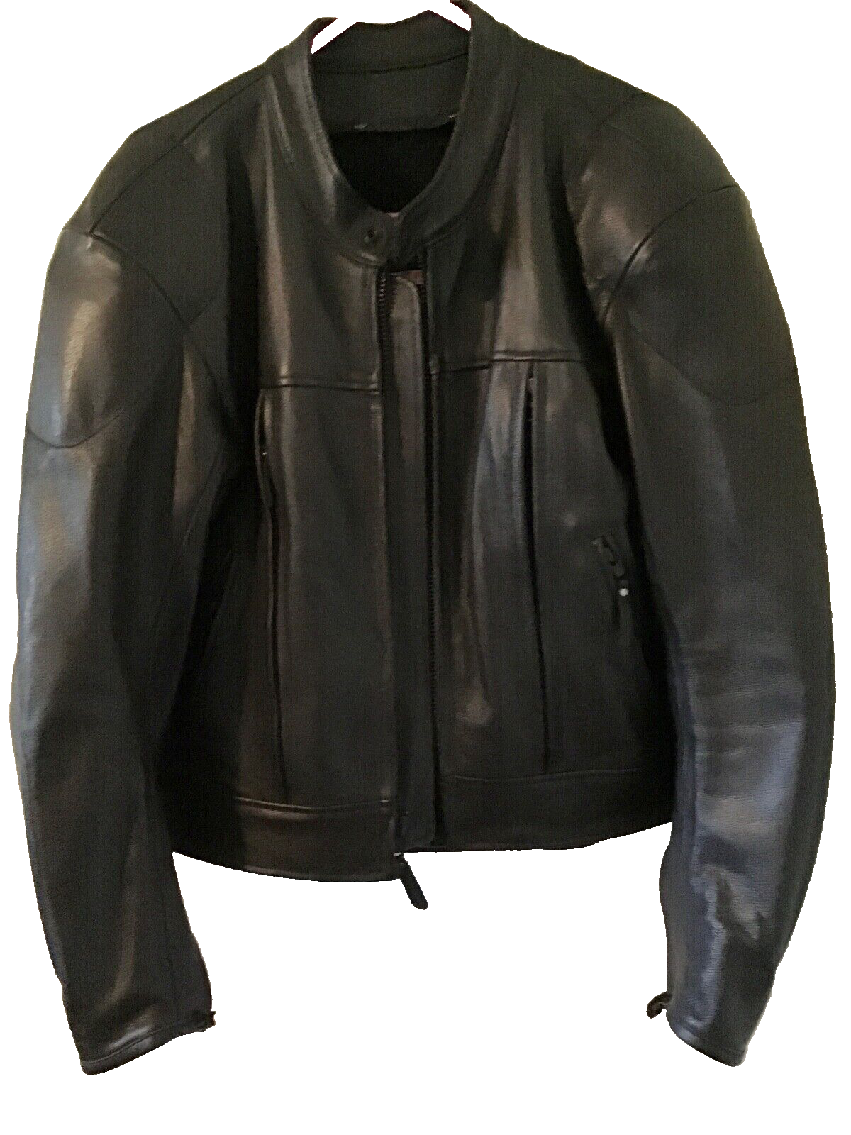 Johnson Leathers SF Mens Lg Black Leather Motorcycle Jacket