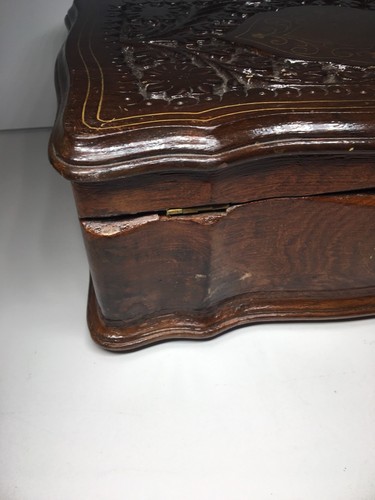 Antique Ornate Carved Wood Box 11