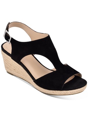 

BANDOLINO Женские черные кожаные эспадрильи Natasha на танкетке с пряжкой 5 м, Черный, BNNATASHA