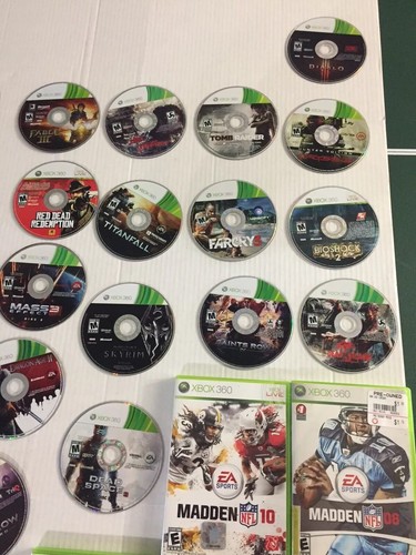 Lot of 28 XBOX 360 Games Red Dead Redemption- SKYRIM- Call Of Duty