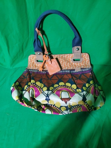 FOSSIL Floral Multi Coated Cotton Canvas KEYPER TOTE Satchel FOSSIL Floral Multi Coated Cotton Canvas KEYPER TOTE Satchel