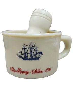Vintage OLD SPICE Shaving Mug wBrush ''Ship Recovery/Grand Turk - Salem - 1794''