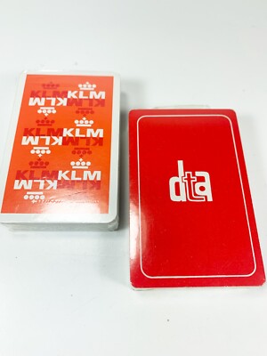Vtg Royal Dutch Airlines KLM DTA Playing Cards Decks Sealed Collectible Trade