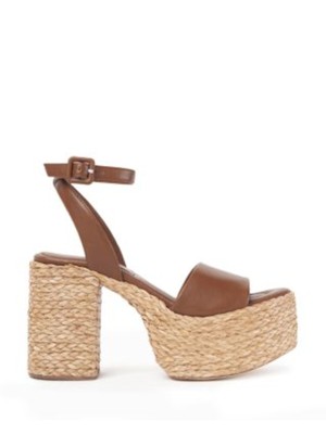 Женские коричневые эспадрильи PALOMA BARCELO на 2-й платформе из кожи миндаля от Brenda 40