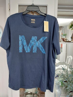 Michael Kors Logo Navy Tee XL NWT