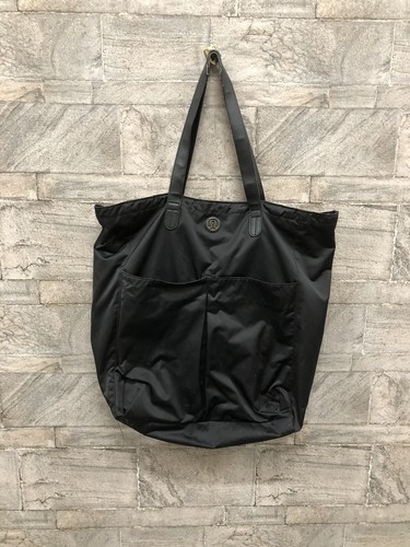 Lululemon Athletica Black Nylon Tote Shoulder Bag XL Gym