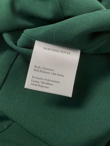 Pre-owned Marchesa Notte $797  Women's Green Floral Jewel-neck Fit & Flare Dress Size 2