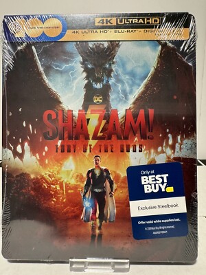 Shazam Fury Of The Gods 4K Steelbook (4K UHD + Blu-ray + Digital) Brand New