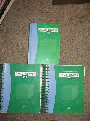 Saxon Math 76 7/6 Student Textbook & Teacher Manual 1 & 2 4th Edition SET