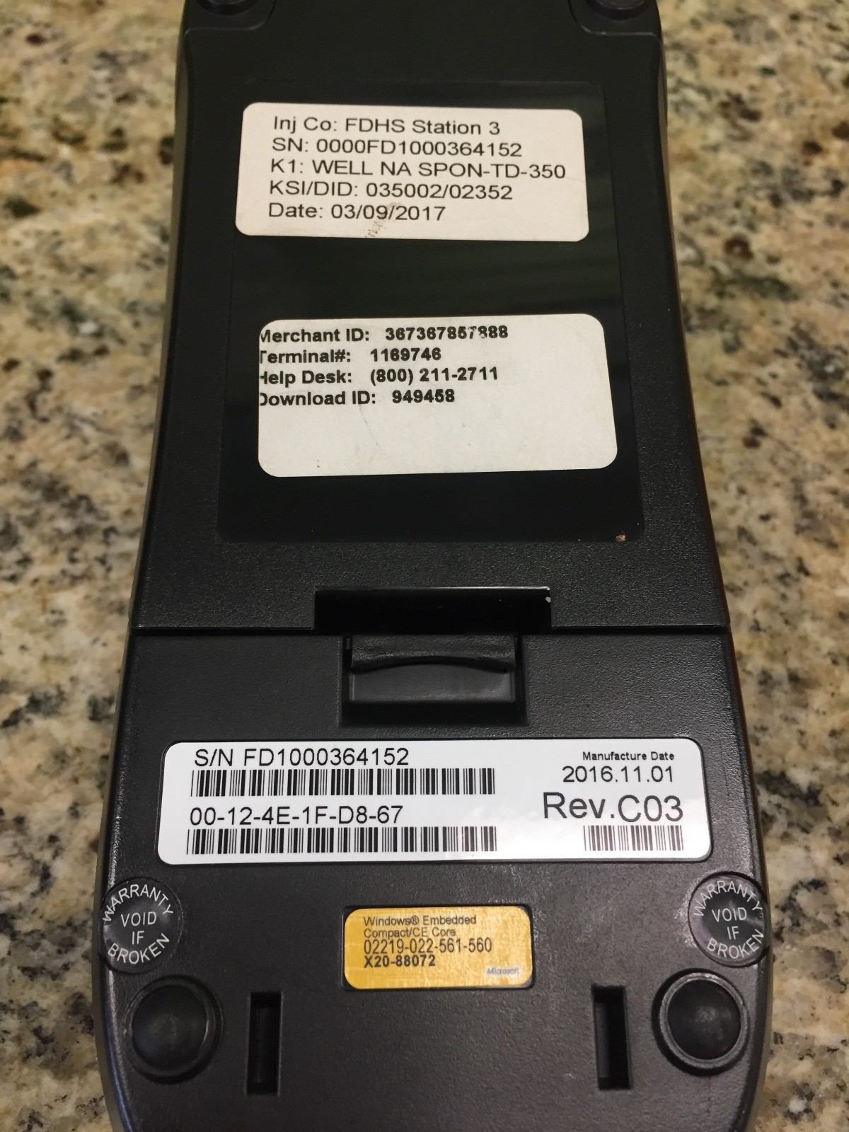 First Data FD130 EMV NFC Dial/IP Credit Card Machine Used- great condition