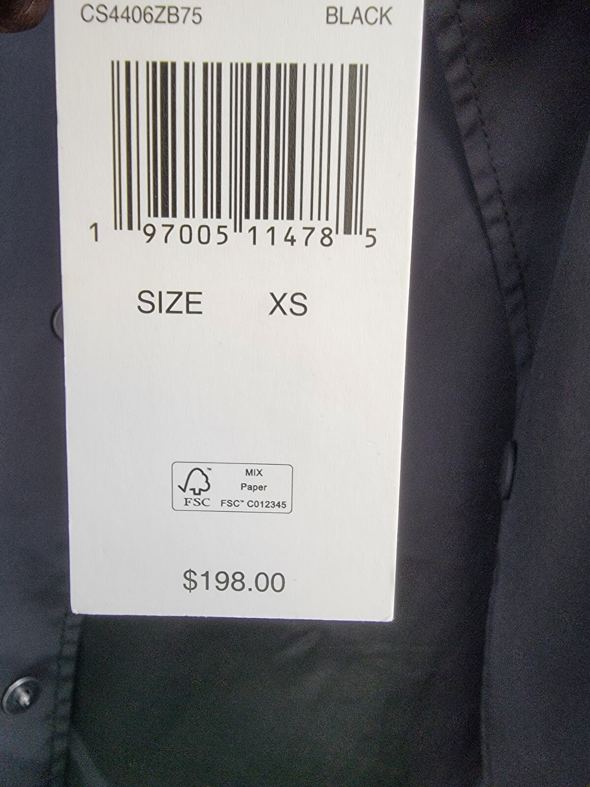 Michael Kors Snap-Front Nylon Shirt Jacket Men's XS Black Pockets Long Sleeve - Picture 17 of 17