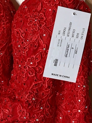 Brand New Gorgeous Red Mermaid Formal Gown Dress Pageant Sz 6 Blush Prom #11266