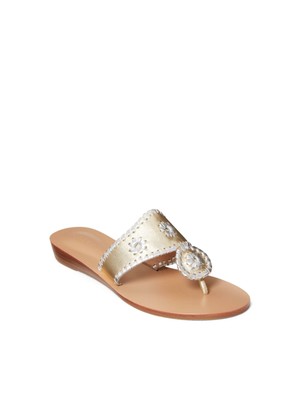

JACK ROGERS Женские золотые сандалии на танкетке WhipBoating Jacks Slip On Thong, Золотой, 112211JK01