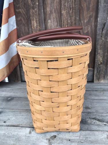 Longaberger Extra Large Boardwalk Basket Khaki Check Liner Protector