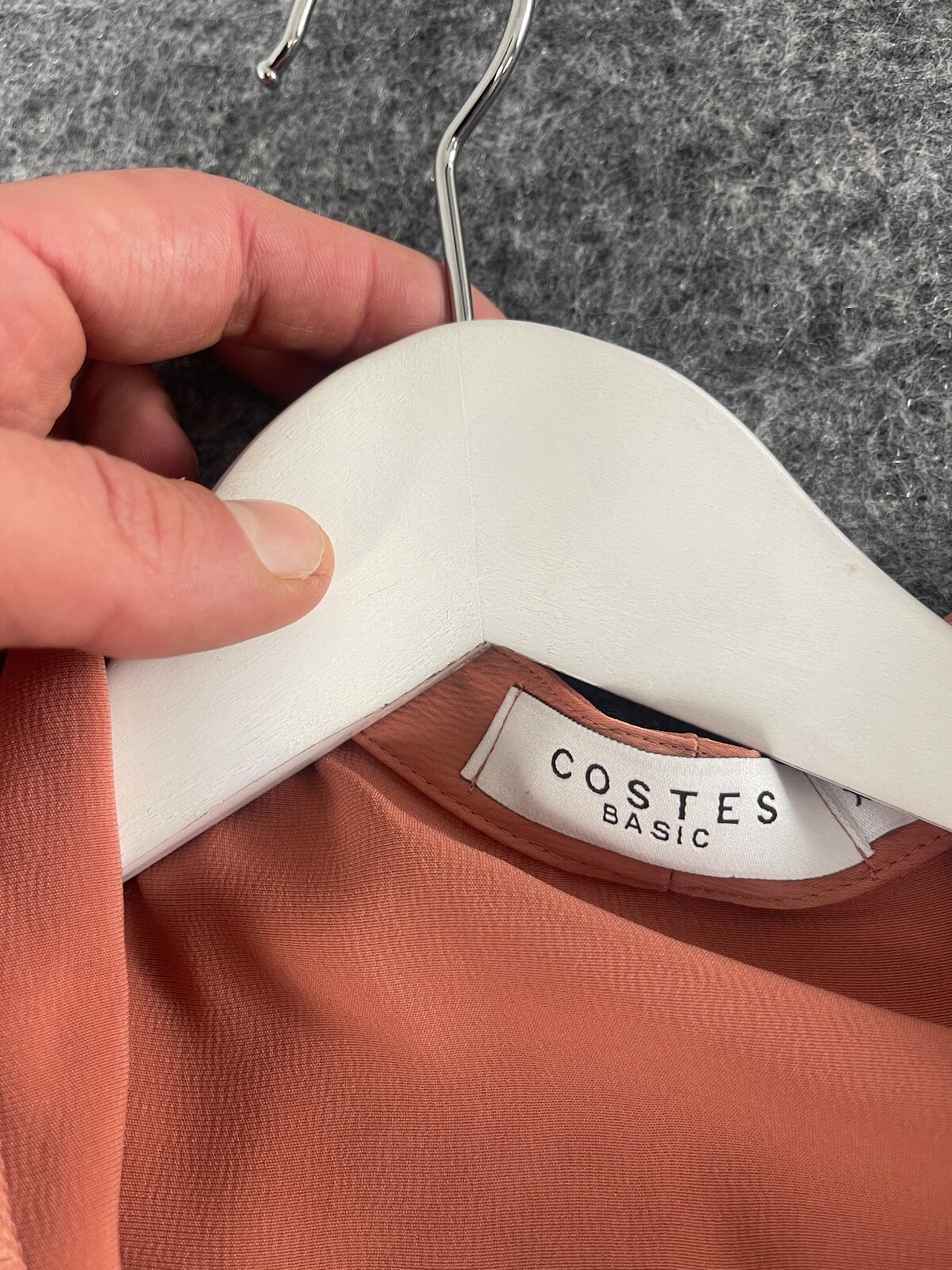 Costes Basic Women Blouse Size XS Tunic Top Short Sleeve Tunic Shirt Peach N336