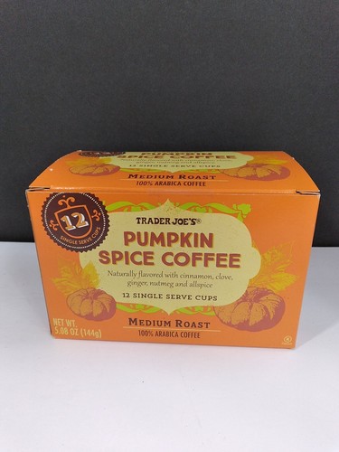 TRADER JOE'S PUMPKIN SPICE COFFEE, MEDIUM ROAST total 12 K-CUPS 🎃 NEW