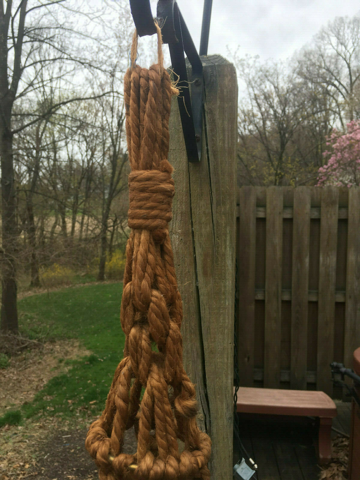 VINTAGE MACRAME PLANT HOLDER HANGER LARGE 53