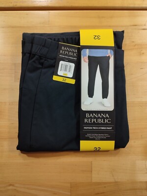Banana Republic Men's Motion Tech Hybrid Pant Water Repellent Zip Slim Fit Sz 32