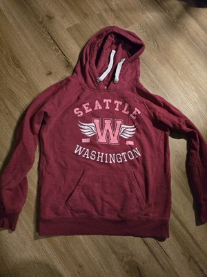 Seattle Hoodie Burgunderroter Kaputzenpullover Washington S/M