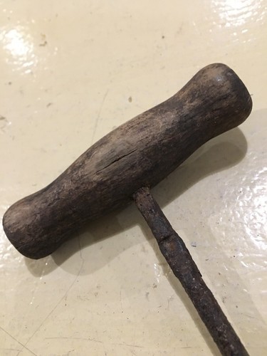 Old Antique Primitive Wood Handle Bottle Cork Opener