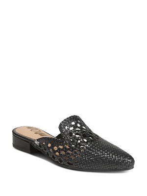 

SAM EDELMAN Женские черные кожаные шлепанцы Clara с миндалевидным носком на блочном каблуке 6,5 м, Черный, G2798L3