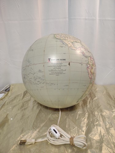 Vintage MCM 1960s TIME LIFE World Globe Lighted by Replogle