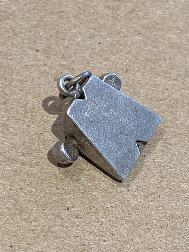 Antique Danecraft Sterling Silver Retro Phone Charm Pendant 925. 3.7 Grams