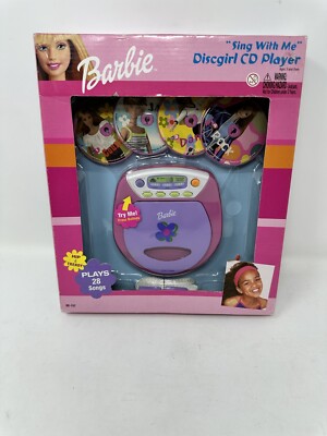 2000 KID DESIGNS BE-157 BARBIE Sing w/Me DISCGIRL CD PLAYER w/4 Disc NIB