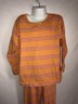 Girls CHICKEN NOODLE Cotton Shirt & Pants Yellow Orange Pink Striped Outfit Sz 8