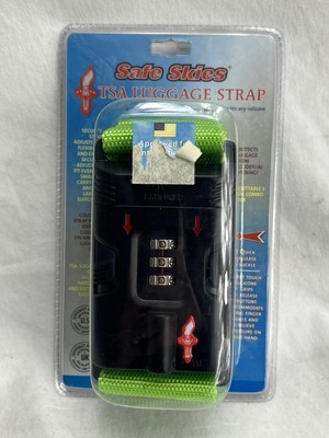 Safe Skies TSA APPROVED 82 inch NEON GREEN Luggage Strap Settable Combo Lock NIB