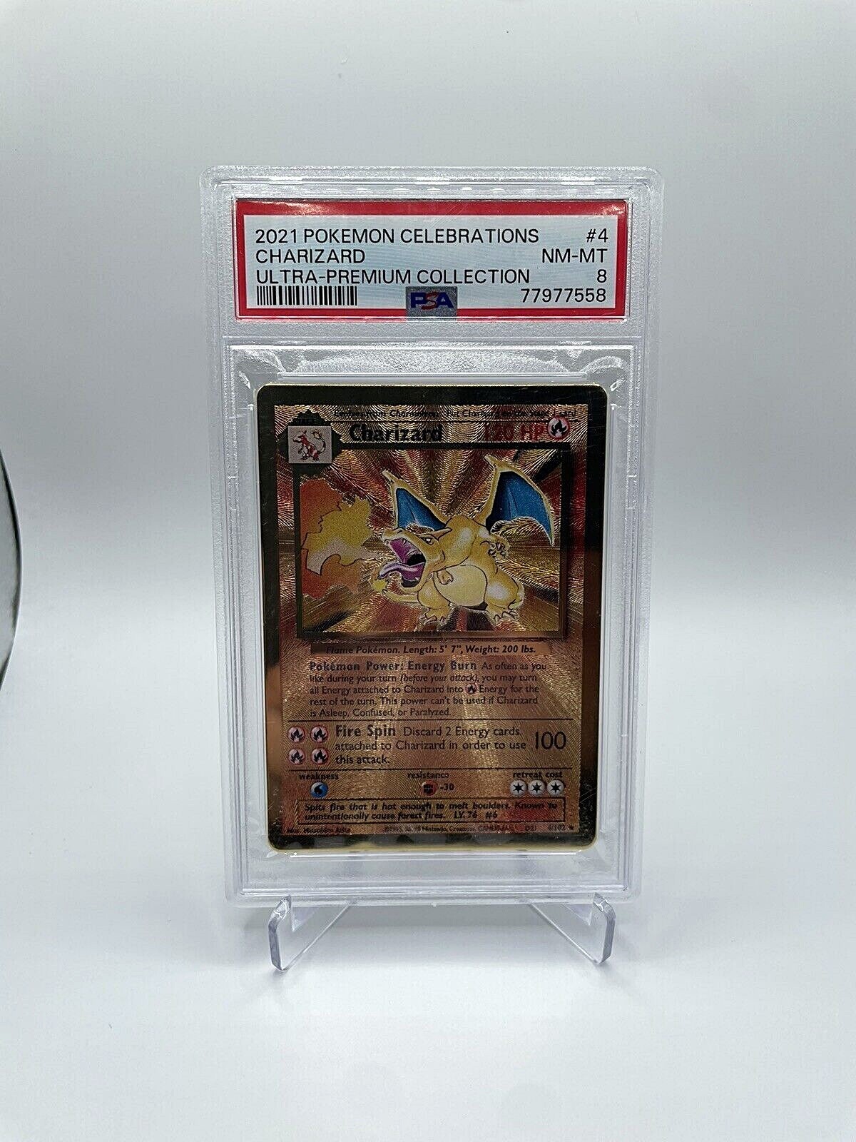 Charizard #4 Gold Metal PSA 8 2021 Pokemon Celebrations Charizard #4 Gold Metal PSA 8 2021 Pokemon Celebrations